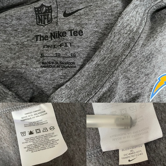 NFL Los Angeles Chargers The Nike Tee Dri-Fit Long Sleeve Shirt Men’s XL - Picture 6 of 13